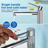 Single Handle Tall Bathroom Faucet for Vessel Sink with Aerator Brass Face Basin Faucet with Drain Assembly