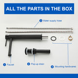 Single Handle Tall Bathroom Faucet for Vessel Sink with Aerator Brass Face Basin Faucet with Drain Assembly