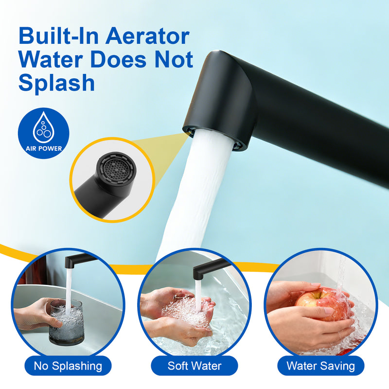 Single Handle Tall Bathroom Faucet for Vessel Sink with Aerator Brass Face Basin Faucet with Drain Assembly