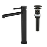 Single Handle Tall Bathroom Faucet for Vessel Sink with Aerator Brass Face Basin Faucet with Drain Assembly