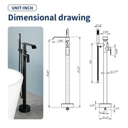 Freestanding Bath Tub Filler Trim Dual Functions 1 Handle 360° Swivel Waterfall Floor Mount Bathtub Faucet with Handheld Sprayer dual-functions-1-handle-freestanding-waterfall-bath-tub-filler-trim-with-sprayer 