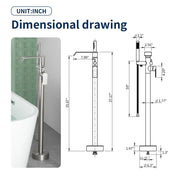 Freestanding Bath Tub Filler Trim Dual Functions 1 Handle 360° Swivel Waterfall Floor Mount Bathtub Faucet with Handheld Sprayer dual-functions-1-handle-freestanding-waterfall-bath-tub-filler-trim-with-sprayer 
