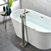 Freestanding Bathtub Faucet Single Handle Waterfall Tub Filler with Handheld Shower Brushed Gold shamanda-waterfall-tub-filler-brushed-gold 