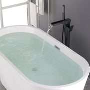 Freestanding Bathtub Faucet Single Handle Waterfall Tub Filler with Handheld Shower Brushed Gold shamanda-waterfall-tub-filler-brushed-gold 