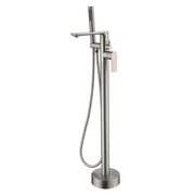 Freestanding Bathtub Faucet Tub Filler Black Floor Mount Brass Single Handle Bathroom Faucets with Hand Shower freestanding-bathtub-faucet-tub-filler-black-floor-mount-brass-single-handle-bathroom-faucets-with-hand-shower Brushed Nickel