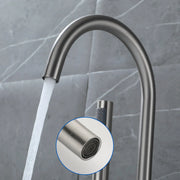 Freestanding Bathtub Faucet with Hand Shower Floor Mount Bath Tub Filler Faucet in Matte Black, Brushed Nickel, Brushed Gold shamanda-freestanding-tub-filler-18006bg 