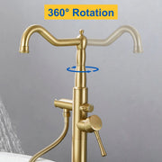 Freestanding Floor Mount Tub Filler with Handheld Shower Roman Bathtub Faucet by Finish, Swivel Spout with Brass Rough-in and Water Hose shamanda-freestanding-tub-filler-with-handheld-shower 