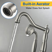 Freestanding Floor Mount Tub Filler with Handheld Shower Roman Bathtub Faucet by Finish, Swivel Spout with Brass Rough-in and Water Hose shamanda-freestanding-tub-filler-with-handheld-shower 