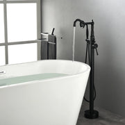 Freestanding Floor Mount Tub Filler with Handheld Shower Roman Bathtub Faucet by Finish, Swivel Spout with Brass Rough-in and Water Hose shamanda-freestanding-tub-filler-with-handheld-shower 