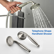 Freestanding Floor Mount Tub Filler with Handheld Shower Roman Bathtub Faucet by Finish, Swivel Spout with Brass Rough-in and Water Hose shamanda-freestanding-tub-filler-with-handheld-shower 