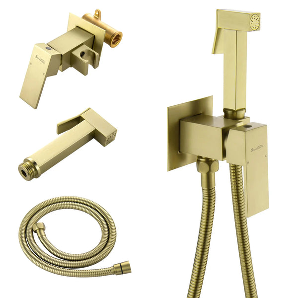 Handheld Bidet Sprayer for Toilet, Brass Baby Cloth Diaper Sprayer Kit with Hose Brass Valve handheld-bidet-sprayer-stainless-steel-brushed-gold 