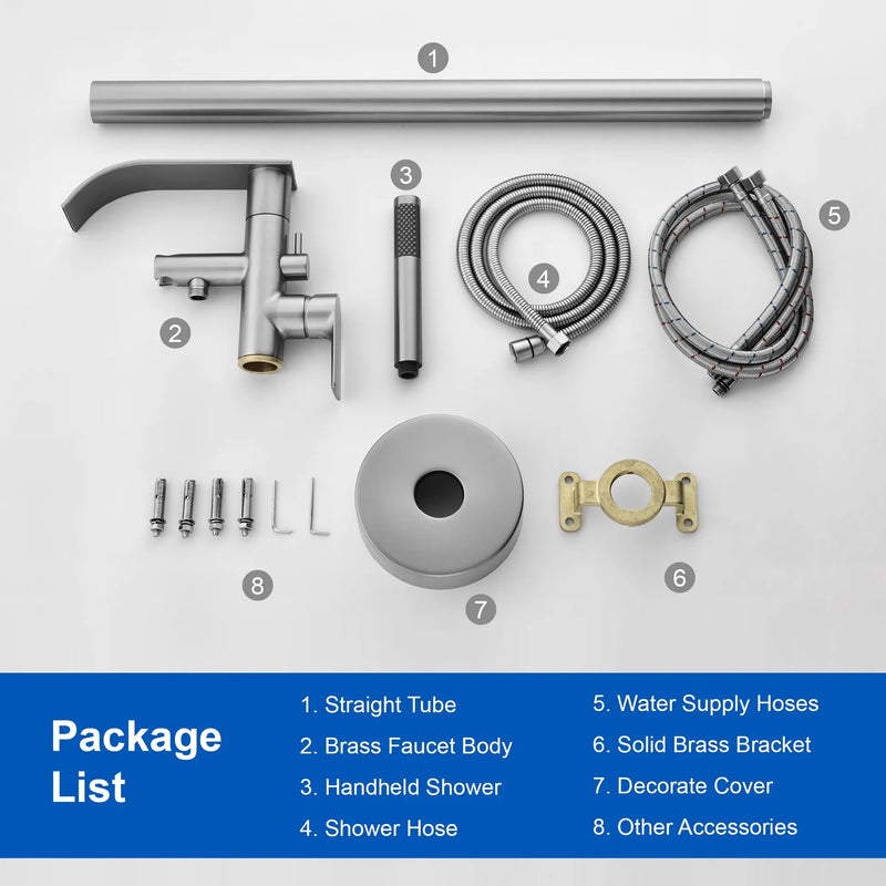 High-flow freestanding tub faucet with hand shower in Brushed Gold | Brushed Nickel | Matte Black high-flow-freestanding-tub-faucet-with-hand-shower-in-brushed-gold-brushed-nickel-matte-black 
