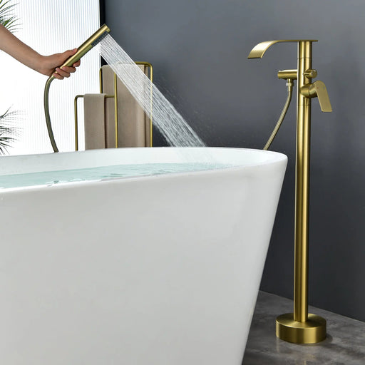 High-flow freestanding tub faucet with hand shower in Brushed Gold | Brushed Nickel | Matte Black high-flow-freestanding-tub-faucet-with-hand-shower-in-brushed-gold-brushed-nickel-matte-black 