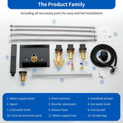 High Flow Roman Tub Faucet 5 Hole Deck Mounted Waterfall Bath Shower Mixer Tap in Matte Black, Brushed Nickel, Brushed Gold 5-hole-deck-mounted-waterfall-bath-shower-mixer-tap-in-matte-black-brushed-nickel-brushed-gold 