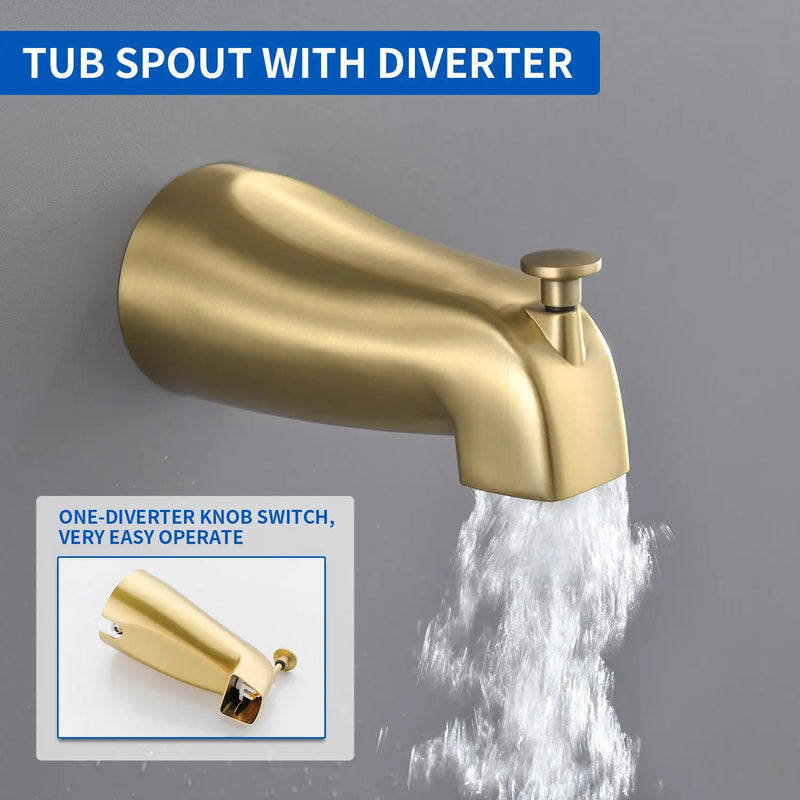 High pressure 5-Mode Dual 2 in 1 Wall mounted Shower System Combo with tub spout and cross handle high-pressure-5-mode-dual-2-in-1-wall-mounted-shower-system-combo-with-tub-spout-and-cross-handle 