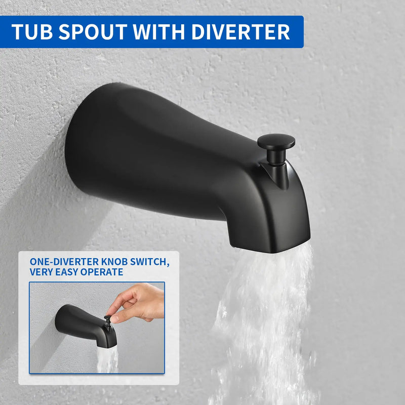 High pressure 5-Mode Dual 2 in 1 Wall mounted Shower System Combo with tub spout and cross handle high-pressure-5-mode-dual-2-in-1-wall-mounted-shower-system-combo-with-tub-spout-and-cross-handle 