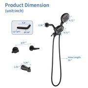 High pressure 5-Mode Dual 2 in 1 Wall mounted Shower System Combo with tub spout and cross handle high-pressure-5-mode-dual-2-in-1-wall-mounted-shower-system-combo-with-tub-spout-and-cross-handle 