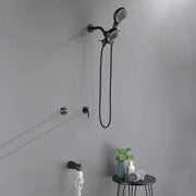 High pressure 5-Mode Dual 2 in 1 Wall mounted Shower System Combo with tub spout and cross handle high-pressure-5-mode-dual-2-in-1-wall-mounted-shower-system-combo-with-tub-spout-and-cross-handle 