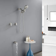 High pressure 5-Mode Dual 2 in 1 Wall mounted Shower System Combo with tub spout and cross handle high-pressure-5-mode-dual-2-in-1-wall-mounted-shower-system-combo-with-tub-spout-and-cross-handle 