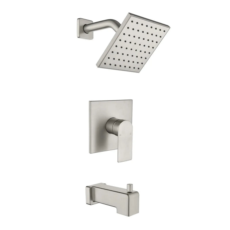 High pressure Single function 6 inch Square Shower Trim Kit with Diverting Tub Spout high-pressure-single-function-6-inch-square-shower-trim-kit-with-diverting-tub-spout 