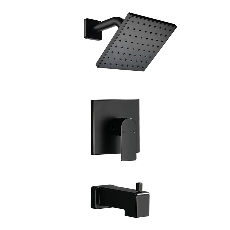High pressure Single function 6 inch Square Shower Trim Kit with Diverting Tub Spout high-pressure-single-function-6-inch-square-shower-trim-kit-with-diverting-tub-spout 