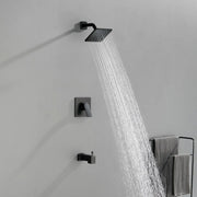 High pressure Single function 6 inch Square Shower Trim Kit with Diverting Tub Spout high-pressure-single-function-6-inch-square-shower-trim-kit-with-diverting-tub-spout Matte Black / Brass & SUS304 & ABS / 17.3*10.1*5.4 inches