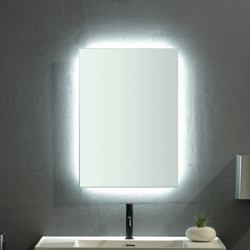 LED Bathroom Mirror 20"*28" Lighted Vanity Makeup Mirror with Front Light, Wall Mounted Dimmable Mirrors with Anti-Fog, Memory Function (Horizontal/Vertical) led500-700 