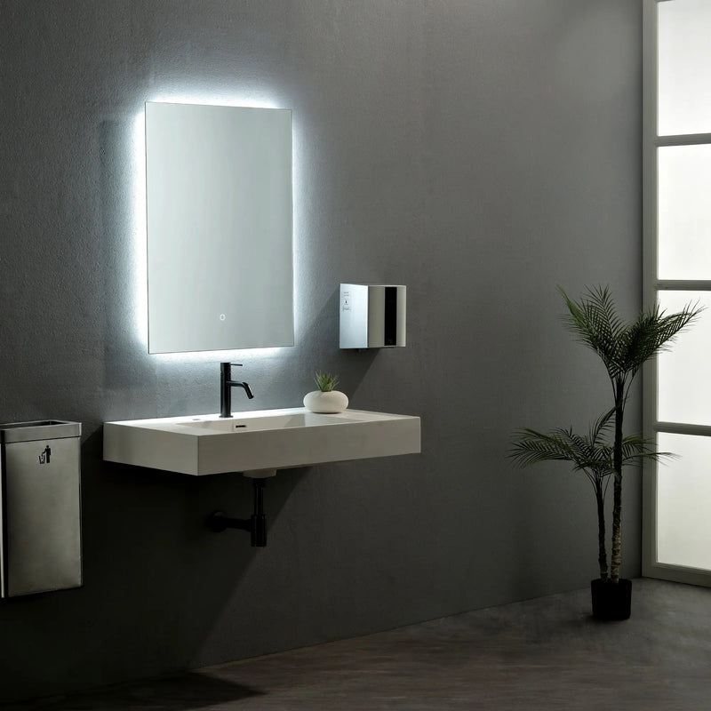 LED Bathroom Mirror 24"*32" Lighted Vanity Makeup Mirror with Front Light, Wall Mounted Dimmable Mirrors with Anti-Fog, Memory Function (Horizontal/Vertical) led 