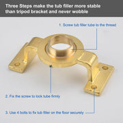 Luxury Freestanding Bathtub Faucet Single Handle Waterfall Tub Filler with Handheld Shower shamanda-freestanding-tub-filler-brushed-gold 