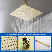 Luxury Tub Shower Faucet Combo Set with Rough-in Valve, Wall Mounted 10inch Shower System with Tub Spout Bathroom Shower Fixture Shower Valve and Trim Kit luxury-tub-shower-faucet-combo-set-with-rough-in-valve-wall-mounted-shower-system-with-tub-spout-bathroom-shower-fixture-shower-valve-and-trim-kit 