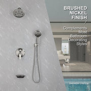 Luxury Tub Shower Faucet Set with Round-in Valve, Wall Mounted Shower System with Waterfall Tub Spout and 6-Setting Rain Shower Head with 9-Setting Handheld luxury-tub-shower-faucet-set-with-round-in-valve-wall-mounted-shower-system-with-waterfall-tub-spout-and-6-setting-rain-shower-head-with-9-setting-handheld-matte-black 
