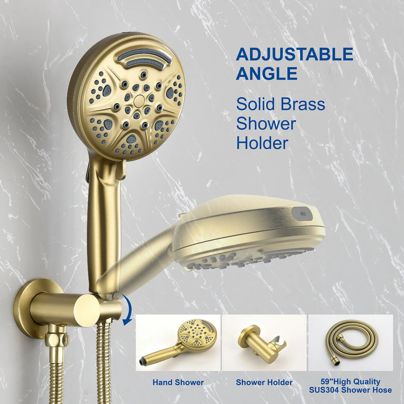 Luxury Tub Shower Faucet Set with Round-in Valve, Wall Mounted Shower System with Waterfall Tub Spout and 6-Setting Rain Shower Head with 9-Setting Handheld luxury-tub-shower-faucet-set-with-round-in-valve-wall-mounted-shower-system-with-waterfall-tub-spout-and-6-setting-rain-shower-head-with-9-setting-handheld-matte-black 