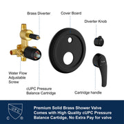Luxury Tub Shower Faucet Set with Round-in Valve, Wall Mounted Shower System with Waterfall Tub Spout and 6-Setting Rain Shower Head with 9-Setting Handheld luxury-tub-shower-faucet-set-with-round-in-valve-wall-mounted-shower-system-with-waterfall-tub-spout-and-6-setting-rain-shower-head-with-9-setting-handheld-matte-black 