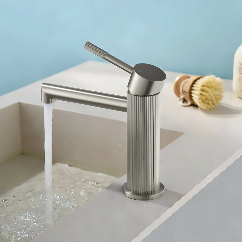 One hole basin faucet mixer with drain pop up single-lever lavatory sink faucet with aerator, 1.2GPM one-hole-basin-faucet-mixer-with-drain-pop-up-single-lever-lavatory-sink-faucet-with-aerator-1-2gpm 