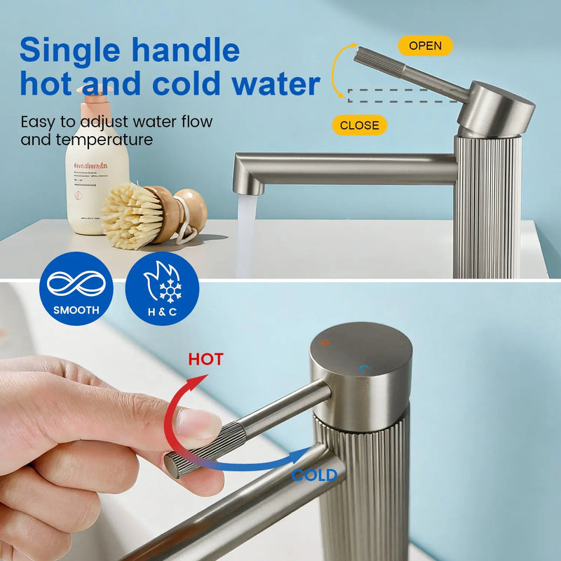 One hole basin faucet mixer with drain pop up single-lever lavatory sink faucet with aerator, 1.2GPM one-hole-basin-faucet-mixer-with-drain-pop-up-single-lever-lavatory-sink-faucet-with-aerator-1-2gpm 