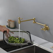 Pot Filler Faucet Wall Mount Brass Faucets Kitchen Commercial Faucet Folding Kitchen Faucet Lead-Free Restaurant Faucets 2 Handles Double Joint Swing Arm Faucet pot-filler-faucet-wall-mount-brass-faucets-kitchen-commercial-faucet-folding-kitchen-faucet-lead-free-restaurant-faucets-2-handles-double-joint-swing-arm-faucet 