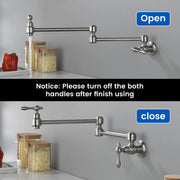 Pot Filler Faucet Wall Mount Brass Faucets Kitchen Commercial Faucet Folding Kitchen Faucet Lead-Free Restaurant Faucets 2 Handles Double Joint Swing Arm Faucet pot-filler-faucet-wall-mount-brass-faucets-kitchen-commercial-faucet-folding-kitchen-faucet-lead-free-restaurant-faucets-2-handles-double-joint-swing-arm-faucet 