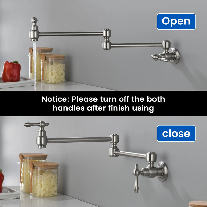 Pot Filler Faucet Wall Mount Brass Faucets Kitchen Commercial Faucet Folding Kitchen Faucet Lead-Free Restaurant Faucets 2 Handles Double Joint Swing Arm Faucet pot-filler-faucet-wall-mount-brass-faucets-kitchen-commercial-faucet-folding-kitchen-faucet-lead-free-restaurant-faucets-2-handles-double-joint-swing-arm-faucet 