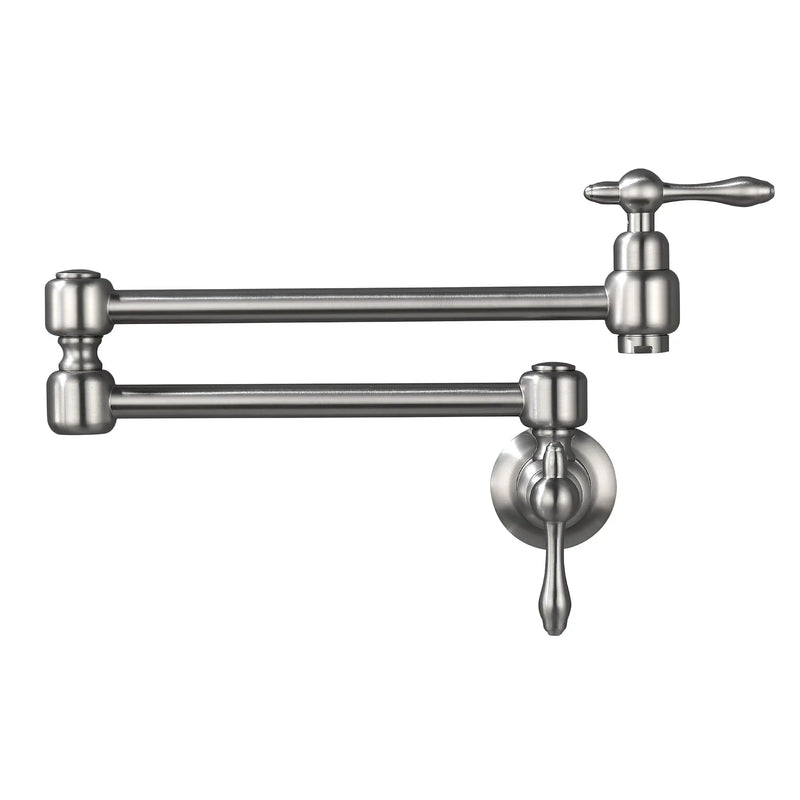 Pot Filler Faucet Wall Mount Brass Faucets Kitchen Commercial Faucet Folding Kitchen Faucet Lead-Free Restaurant Faucets 2 Handles Double Joint Swing Arm Faucet pot-filler-faucet-wall-mount-brass-faucets-kitchen-commercial-faucet-folding-kitchen-faucet-lead-free-restaurant-faucets-2-handles-double-joint-swing-arm-faucet Brushed Nickel