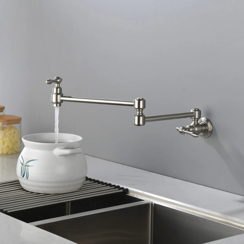 Pot Filler Faucet Wall Mount Brass Faucets Kitchen Commercial Faucet Folding Kitchen Faucet Lead-Free Restaurant Faucets 2 Handles Double Joint Swing Arm Faucet pot-filler-faucet-wall-mount-brass-faucets-kitchen-commercial-faucet-folding-kitchen-faucet-lead-free-restaurant-faucets-2-handles-double-joint-swing-arm-faucet 