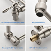 Pot Filler Faucet Wall Mount Brass Faucets Kitchen Commercial Faucet Folding Kitchen Faucet Lead-Free Restaurant Faucets 2 Handles Double Joint Swing Arm Faucet pot-filler-faucet-wall-mount-brass-faucets-kitchen-commercial-faucet-folding-kitchen-faucet-lead-free-restaurant-faucets-2-handles-double-joint-swing-arm-faucet 