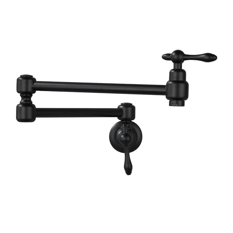 Pot Filler Faucet Wall Mount Brass Faucets Kitchen Commercial Faucet Folding Kitchen Faucet Lead-Free Restaurant Faucets 2 Handles Double Joint Swing Arm Faucet pot-filler-faucet-wall-mount-brass-faucets-kitchen-commercial-faucet-folding-kitchen-faucet-lead-free-restaurant-faucets-2-handles-double-joint-swing-arm-faucet Matte Black