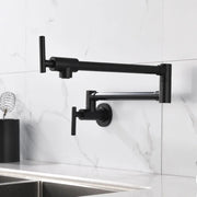 Pot Filler Faucet Wall Mount, Folding Kitchen Faucet Brass Double Joint Swing Arm, Two Handle Single Hole wall-mount-pot-filler-faucet 