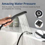 Roman Tub Filler Single Handle Deck Mounted 4 Holes Bathtub Faucet with Handheld Shower in Matte Black, Brushed Nickel, Brushed Gold single-handle-deck-mounted-roman-tub-faucet-filler-with-handheld-shower 