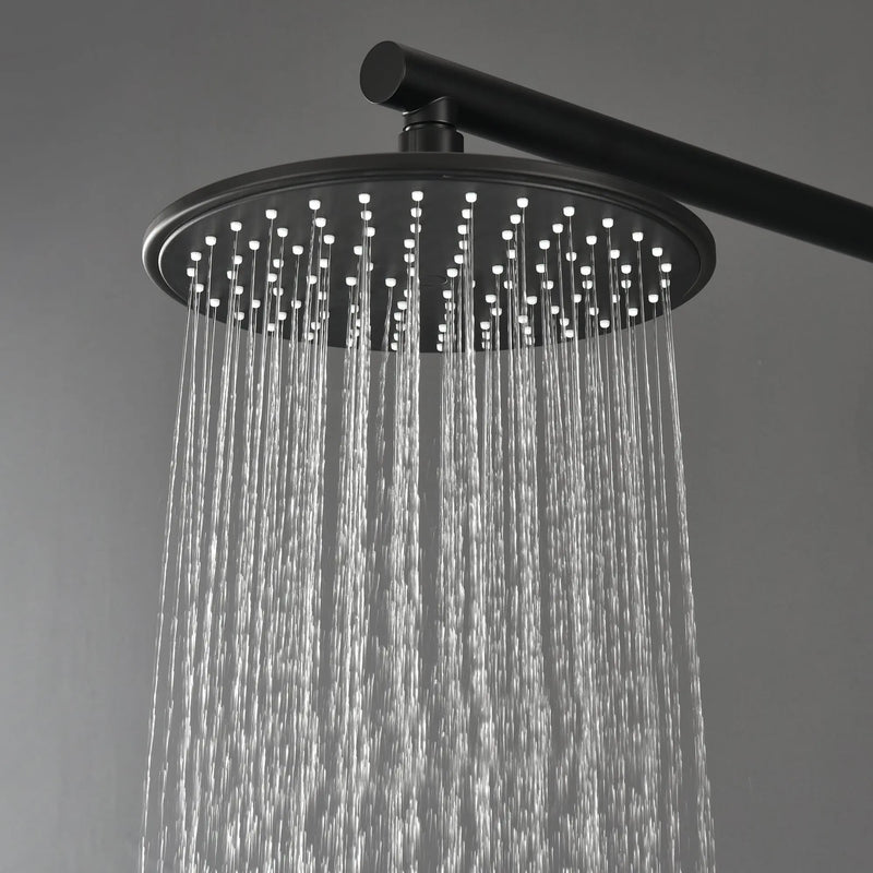 Round Shower Faucets Sets Complete, Single Function Shower trim kit with 9 inch ABS rain shower head shamanda-9-inch-round-shower-system 