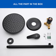 Round Shower Faucets Sets Complete, Single Function Shower trim kit with 9 inch ABS rain shower head shamanda-9-inch-round-shower-system 
