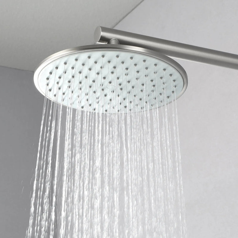 Round Shower Faucets Sets Complete, Single Function Shower trim kit with 9 inch ABS rain shower head shamanda-9-inch-round-shower-system 