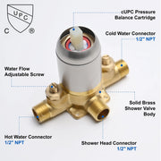 Round Shower Faucets Sets Complete, Single Function Shower trim kit with 9 inch ABS rain shower head shamanda-9-inch-round-shower-system 