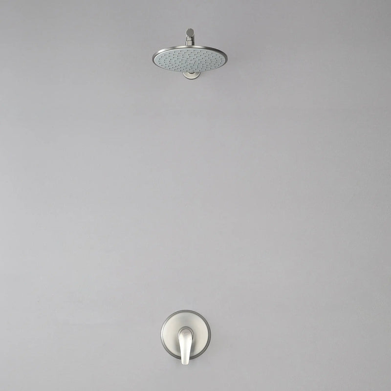 Round Shower Faucets Sets Complete, Single Function Shower trim kit with 9 inch ABS rain shower head shamanda-9-inch-round-shower-system 