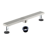 24 Inch Linear Shower Drain with Flange Stainless Steel Long Floor Drain for Bathroom